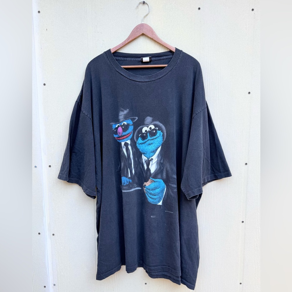Vintage 90s Cookie Grover Monster Blue Brothers Single stitch T-Shirt Size 4XL